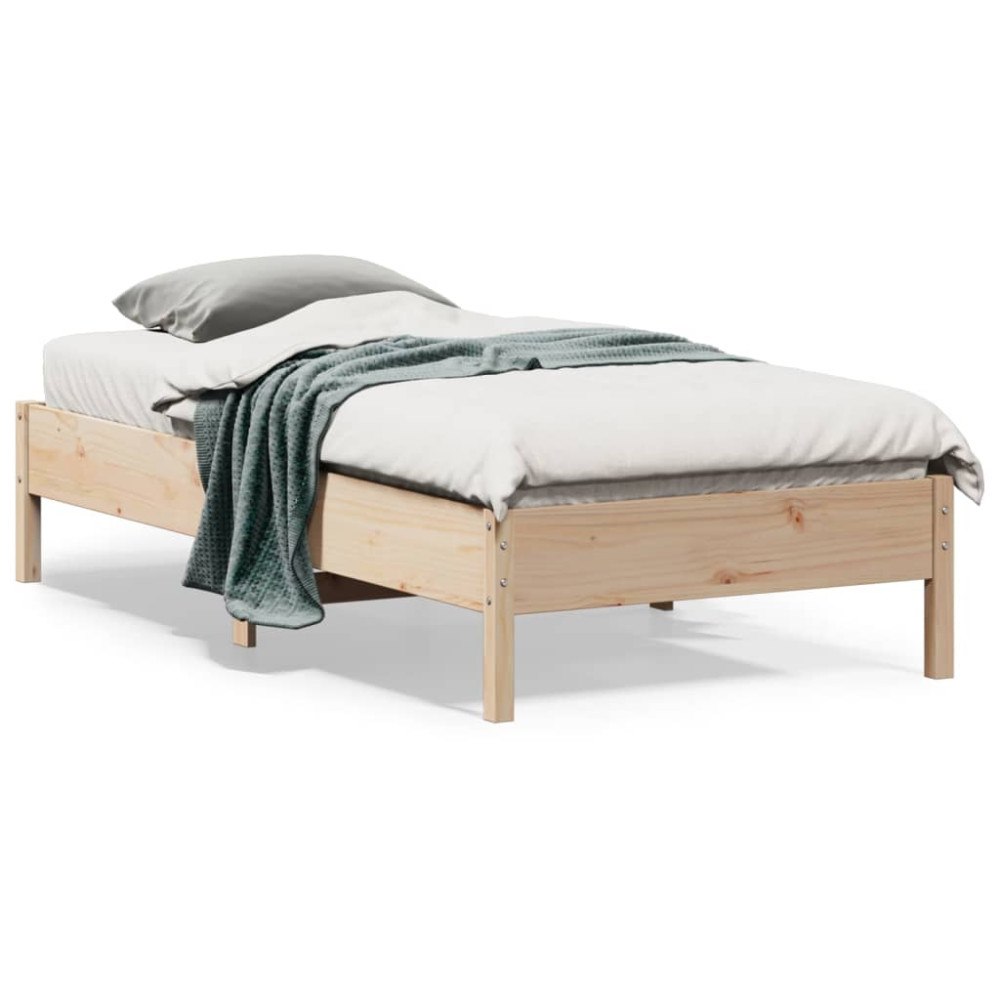 vidaXL Sängram utan madrass 90x190 cm massiv furu