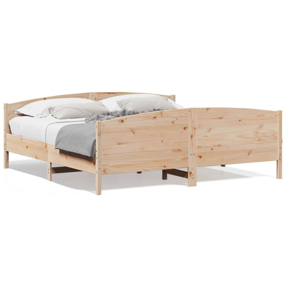 vidaXL Sängram utan madrass 180x200 cm massiv furu