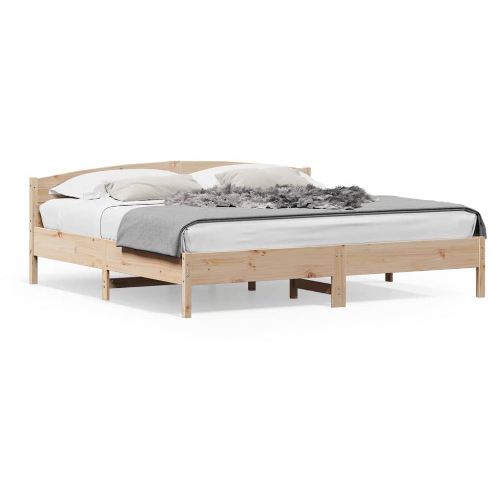 vidaXL Sängram utan madrass 200x200 cm massiv furu