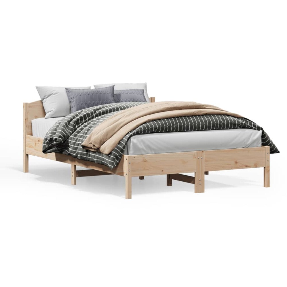 vidaXL Sängram utan madrass 160x200 cm massiv furu