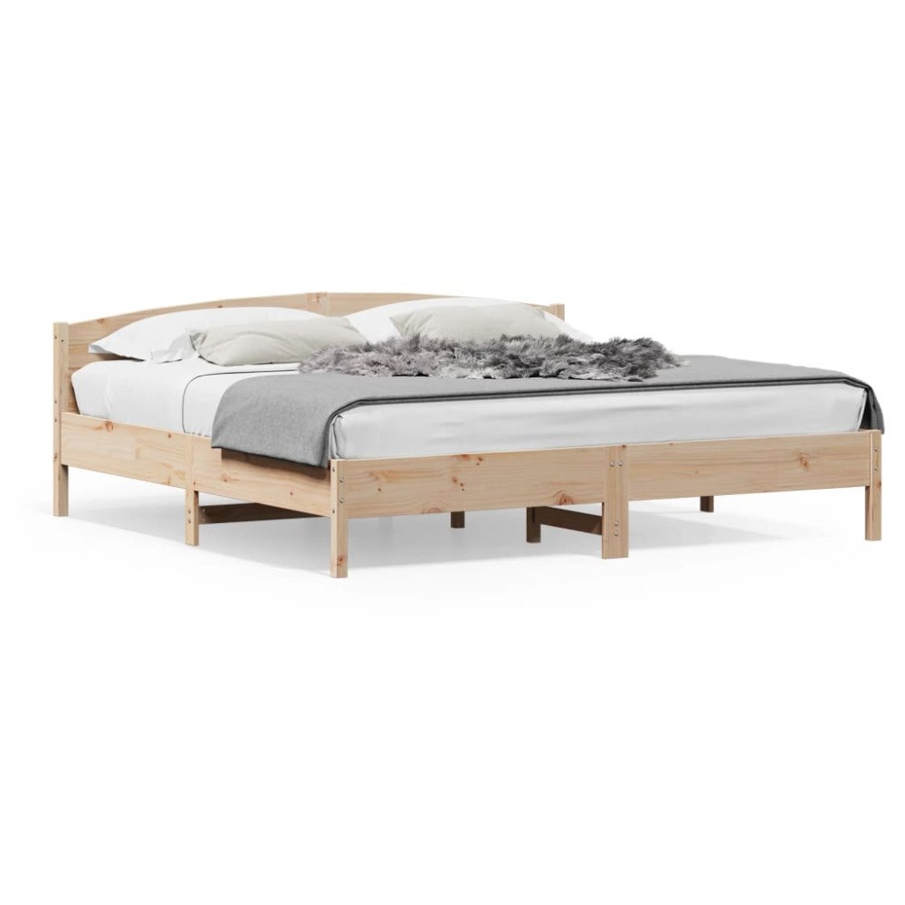 vidaXL Sängram utan madrass 180x200 cm massiv furu