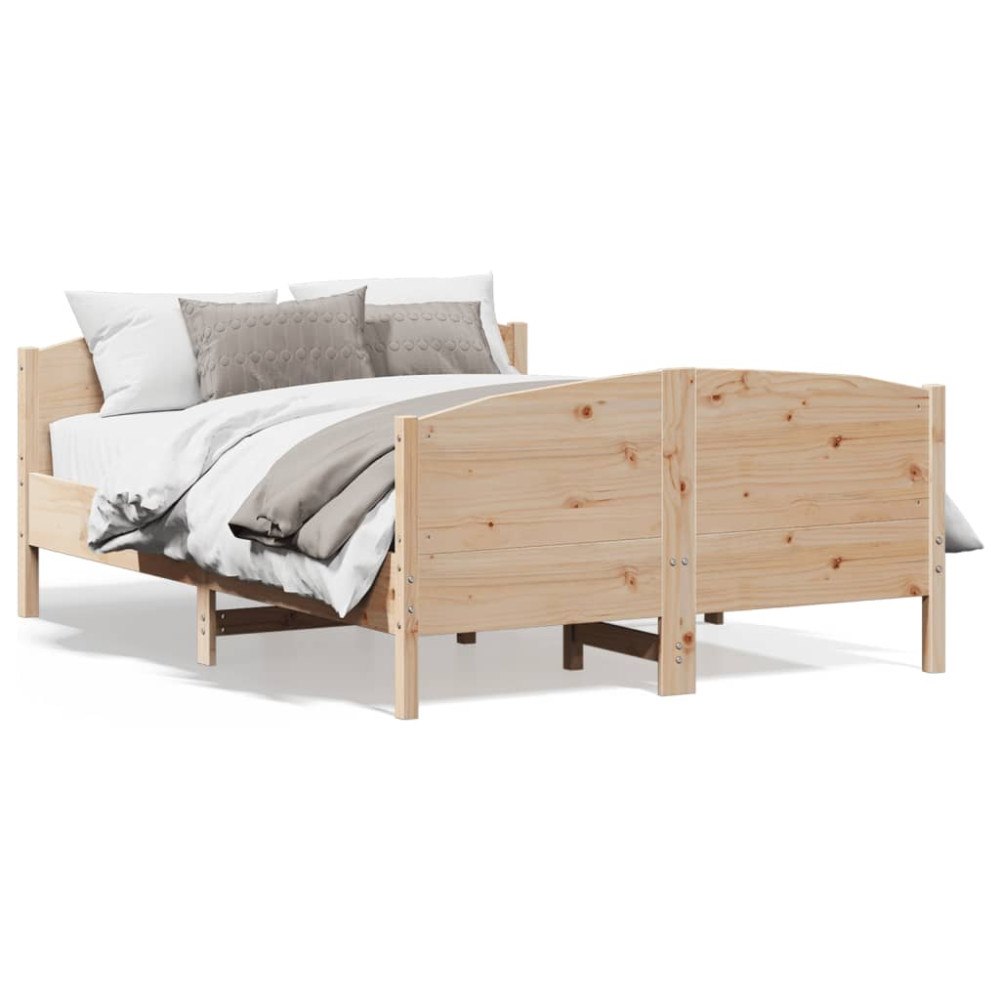 vidaXL Sängram utan madrass 120x190 cm massiv furu