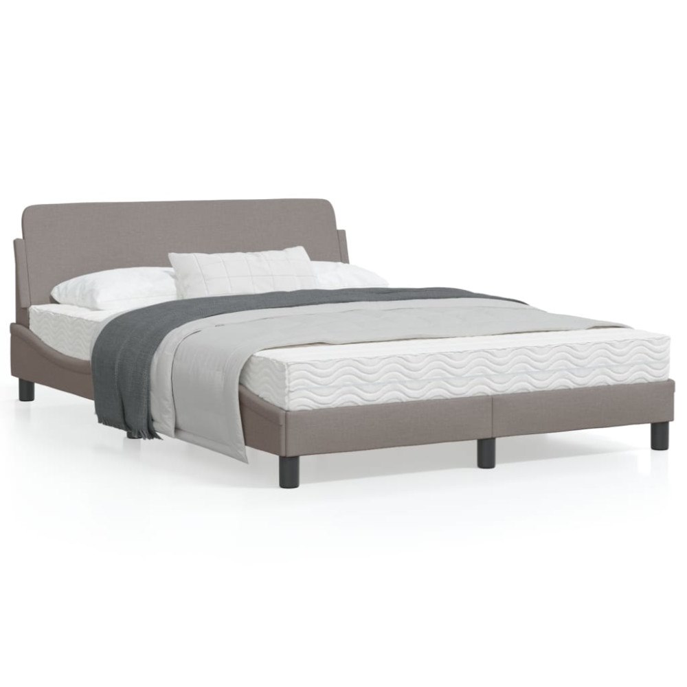 vidaXL Bed Frame "Dover" Taupe 120x200 cm Fabric