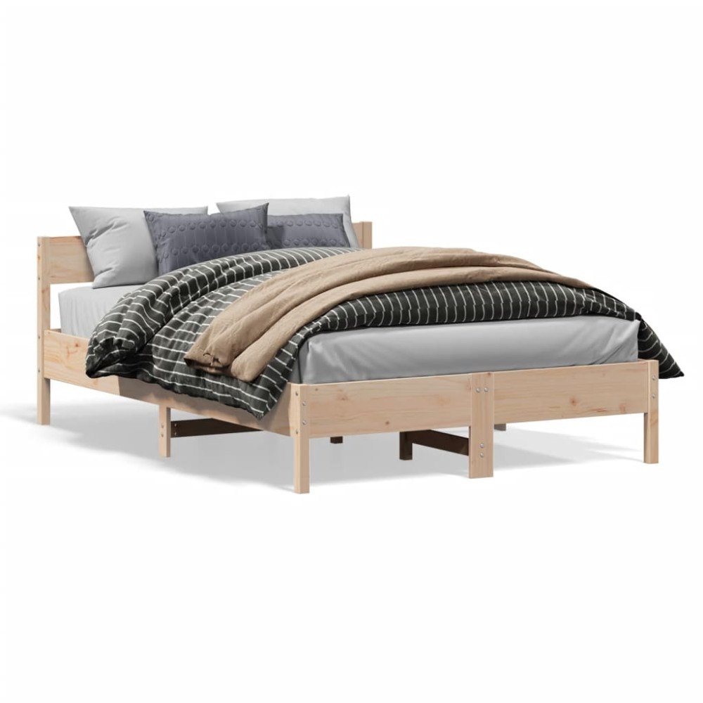 vidaXL Sängram utan madrass 120x190 cm massiv furu