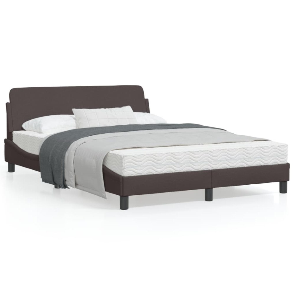 vidaXL Bed Frame "Dover" Dark Brown 120x200 cm Fabric