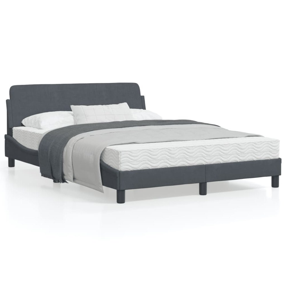 vidaXL Bed Frame "Dover" Dark Grey 120x200 cm Velvet
