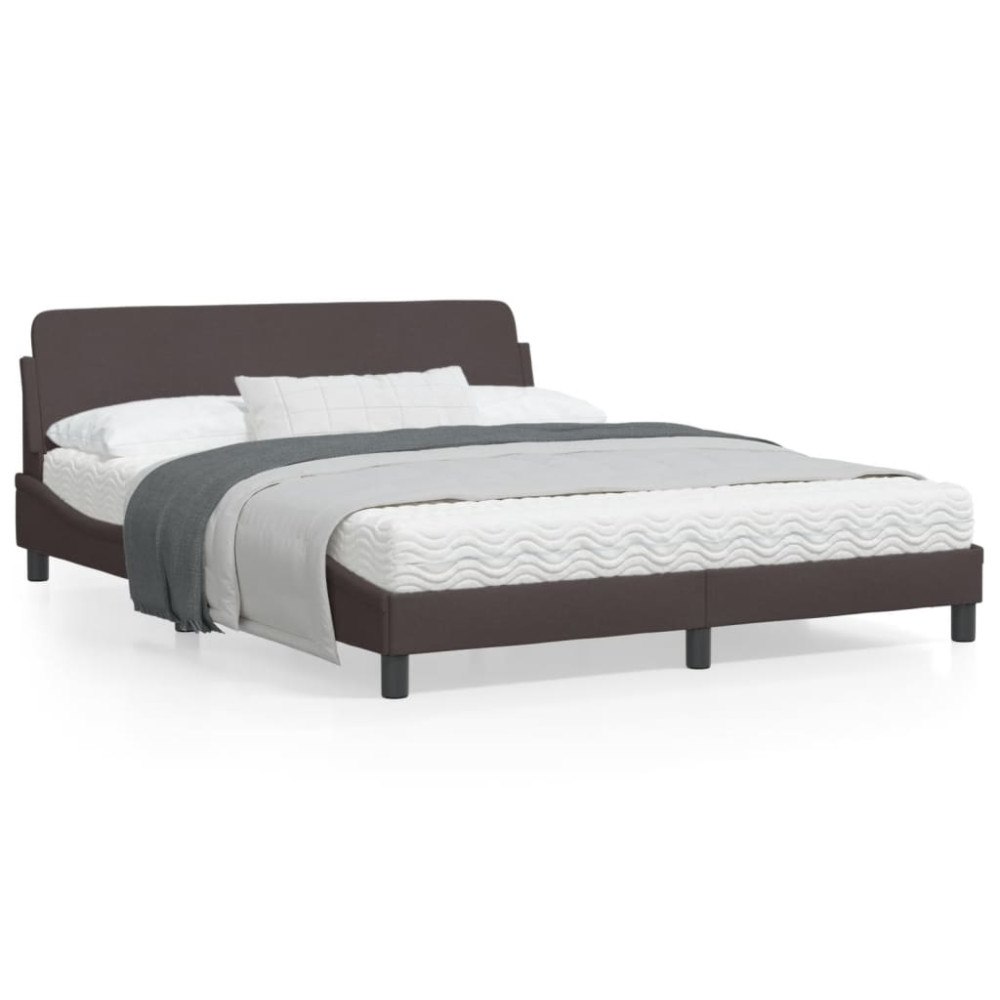vidaXL Bed Frame "Dover" Dark Brown 160x200 cm Fabric