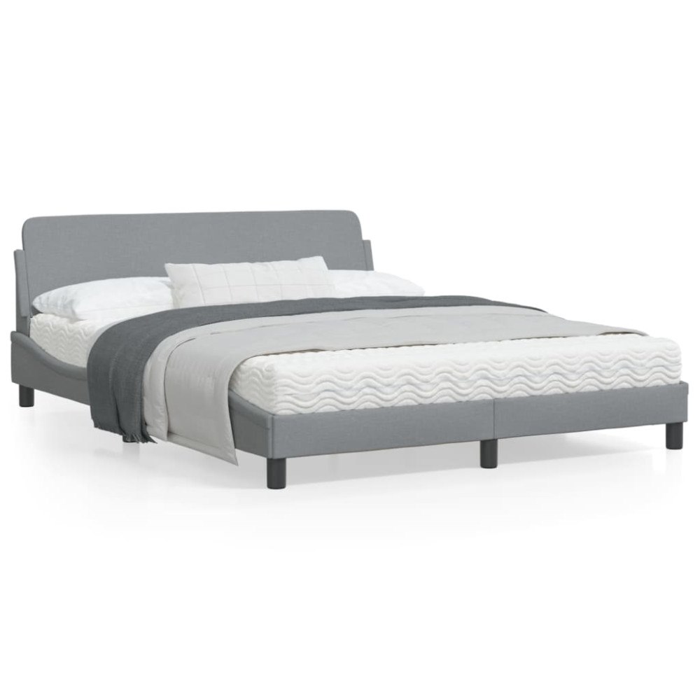vidaXL Bed Frame "Dover" Light Grey 160x200 cm Fabric