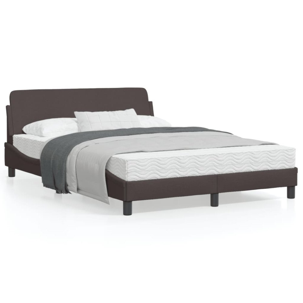 vidaXL Bed Frame "Dover" Dark Brown 140x200 cm Fabric