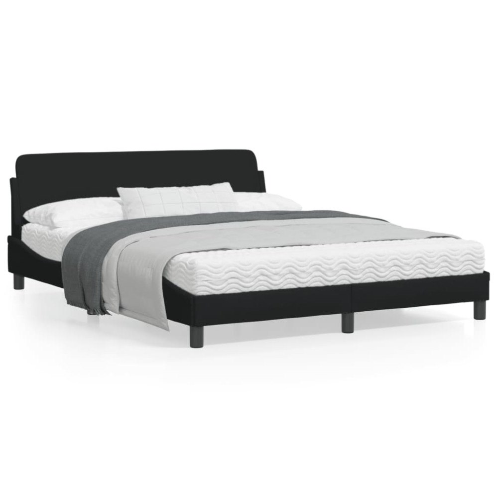 vidaXL Bed Frame "Dover" Black 160x200 cm Fabric