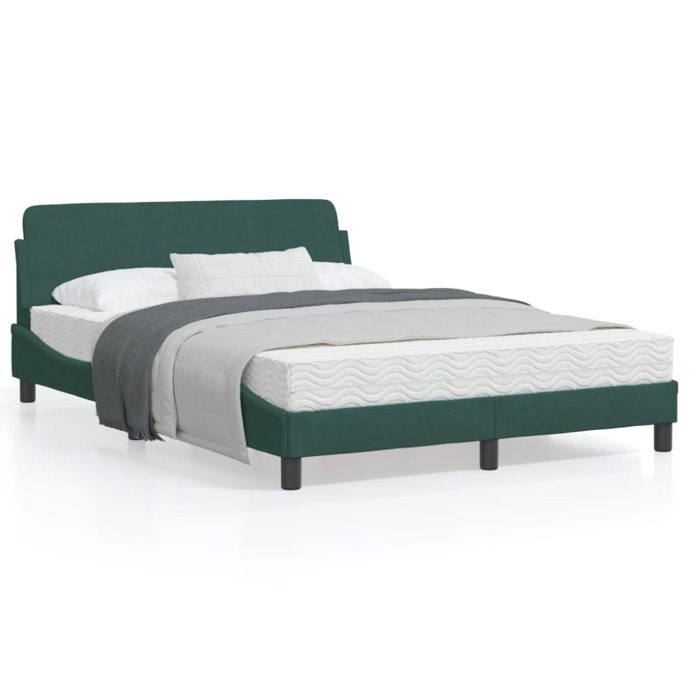 vidaXL Bed Frame "Dover" Dark Green 120x200 cm Velvet