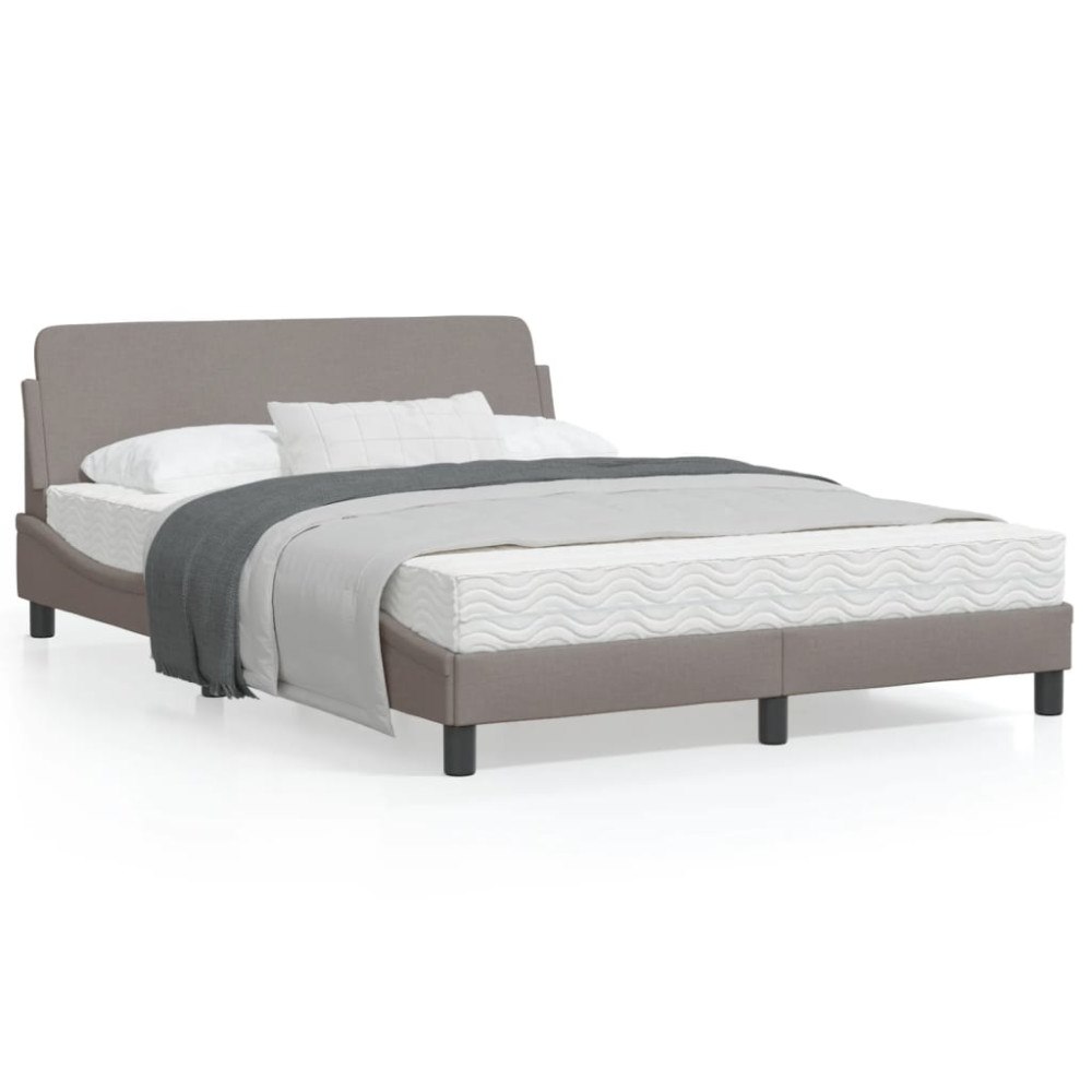 vidaXL Bed Frame "Dover" Taupe 140x200 cm Fabric
