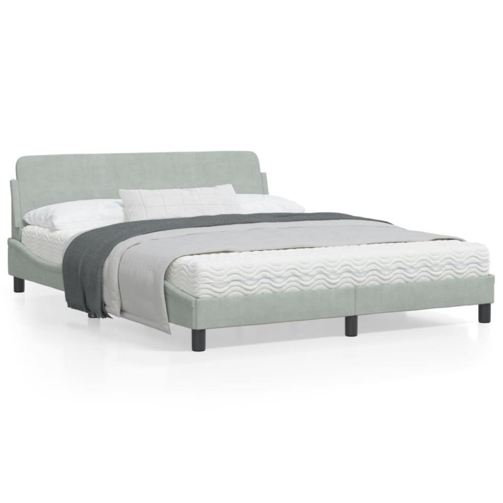 vidaXL Bed Frame "Dover" Light Grey 160x200 cm Velvet