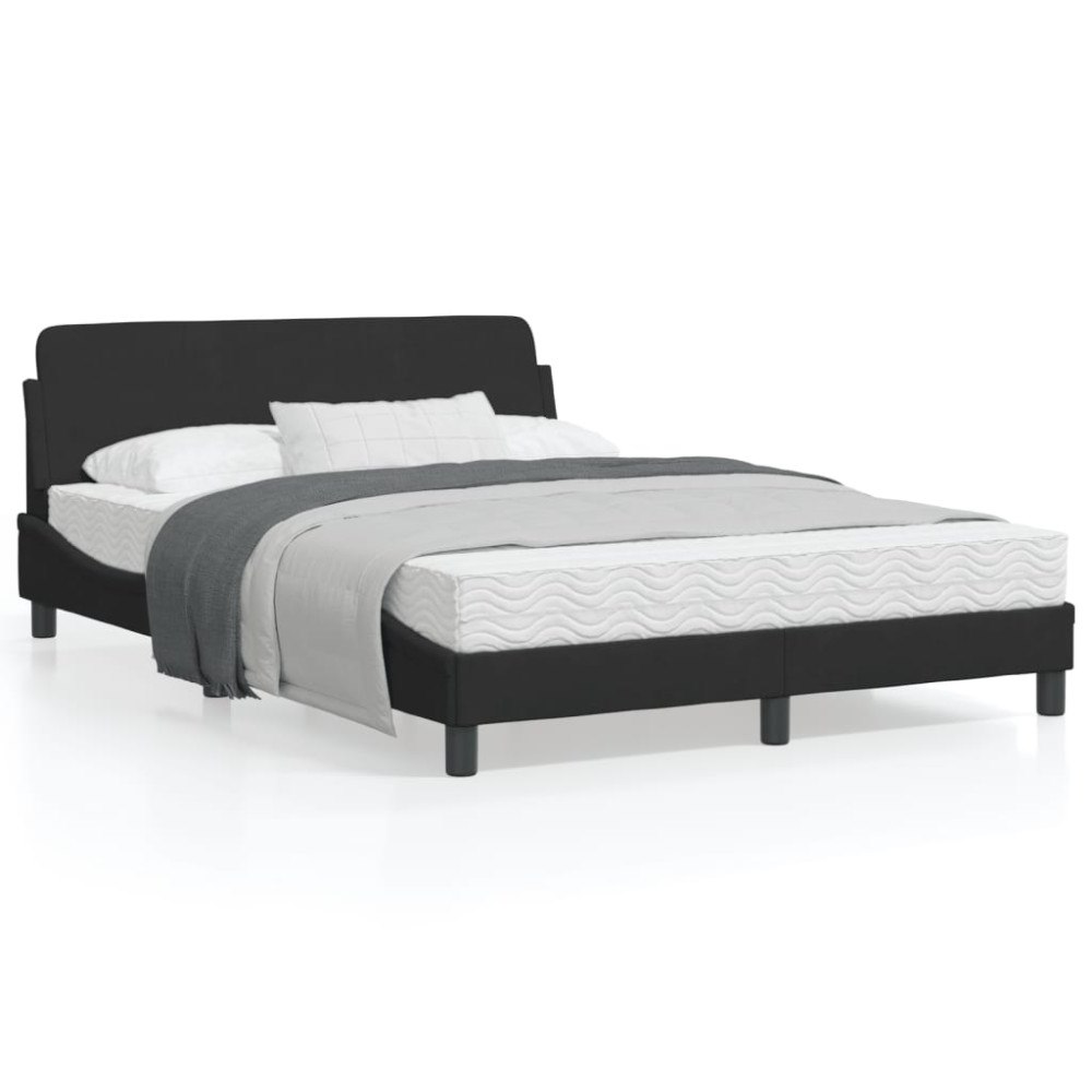 vidaXL Bed Frame "Dover" Black 140x200 cm Velvet