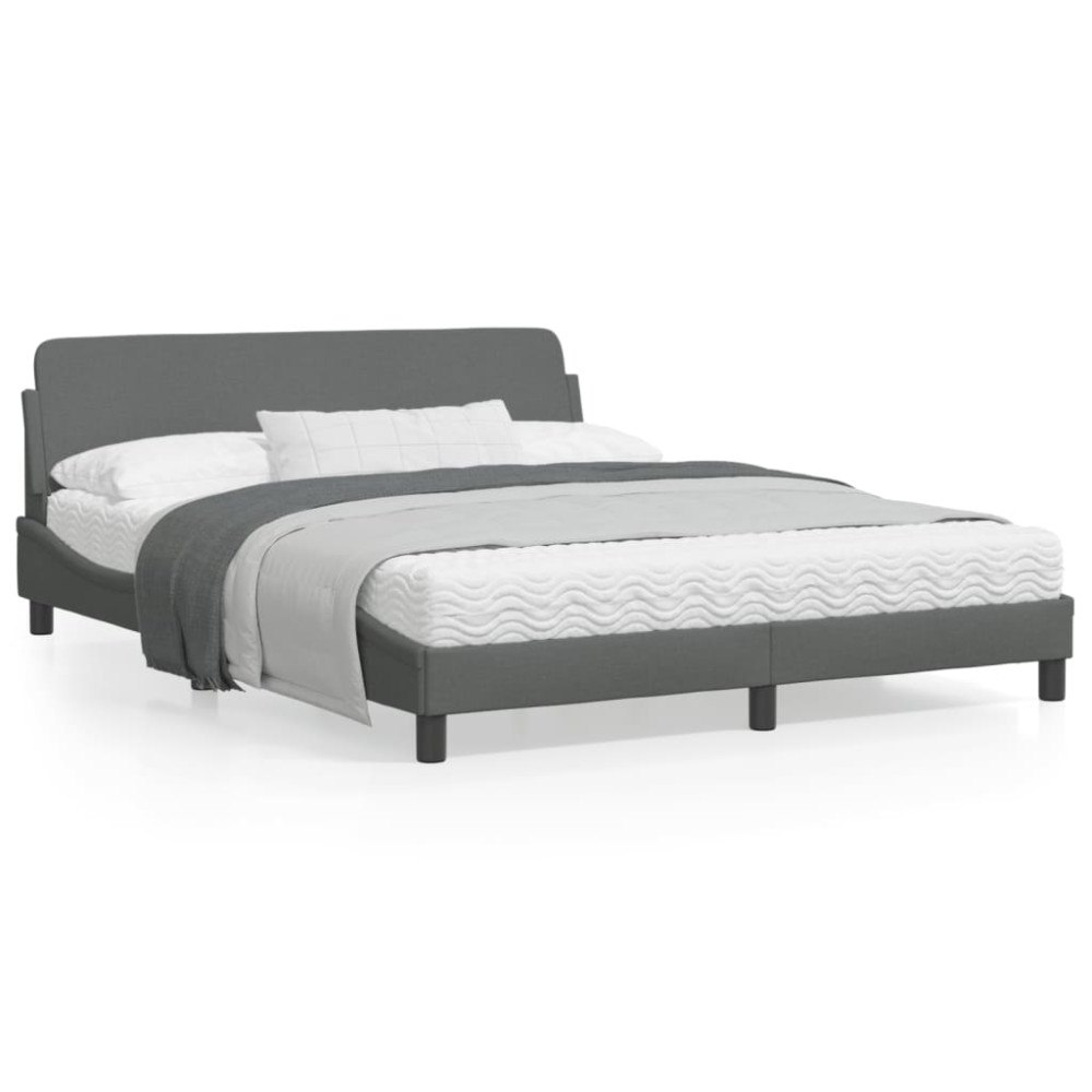 vidaXL Bed Frame "Dover" Dark Grey 160x200 cm Fabric