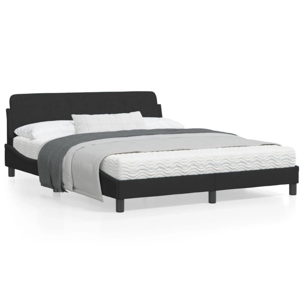 vidaXL Bed Frame "Dover" Black 160x200 cm Velvet
