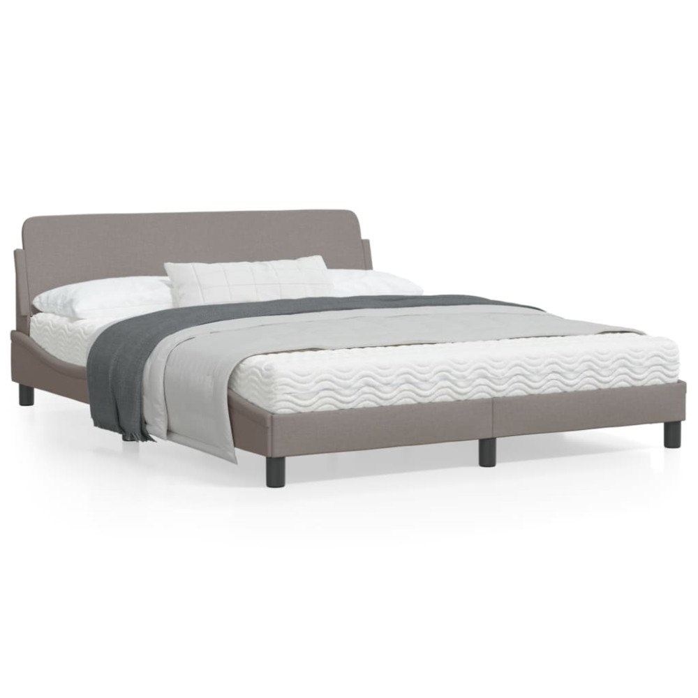 vidaXL Bed Frame "Dover" Taupe 160x200 cm Fabric