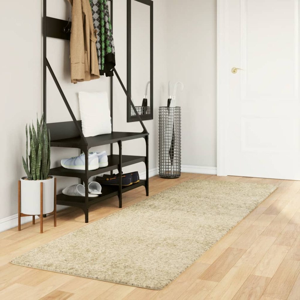 vidaXL Matta långluggad modern guld 80x250 cm