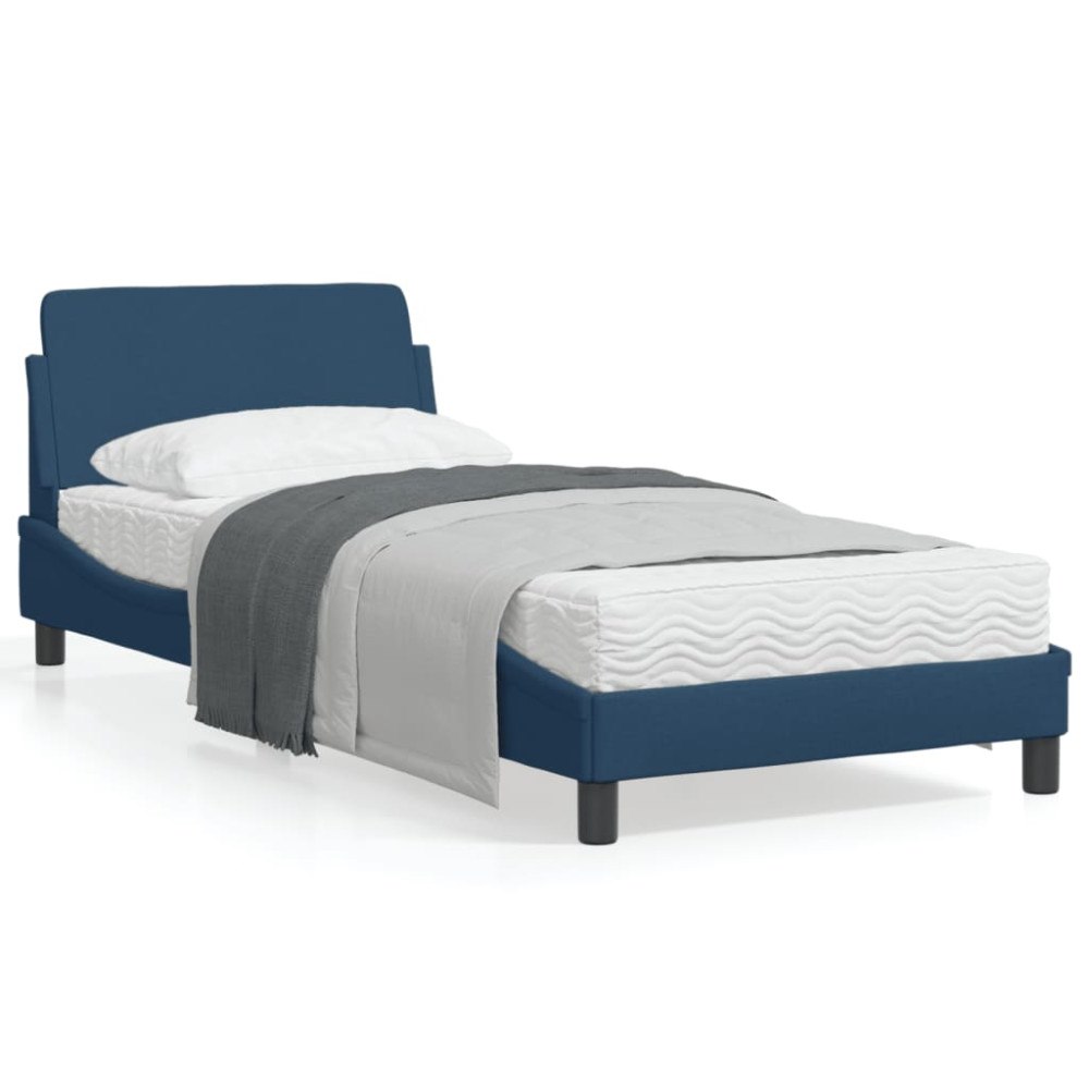 vidaXL Bed Frame with Headboard "Dover" Blue 80x200 cm Fabric
