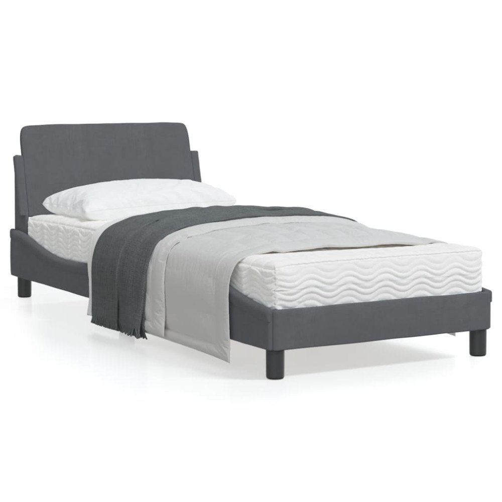 vidaXL Bed Frame "Dover" Dark Grey 80x200 cm Velvet