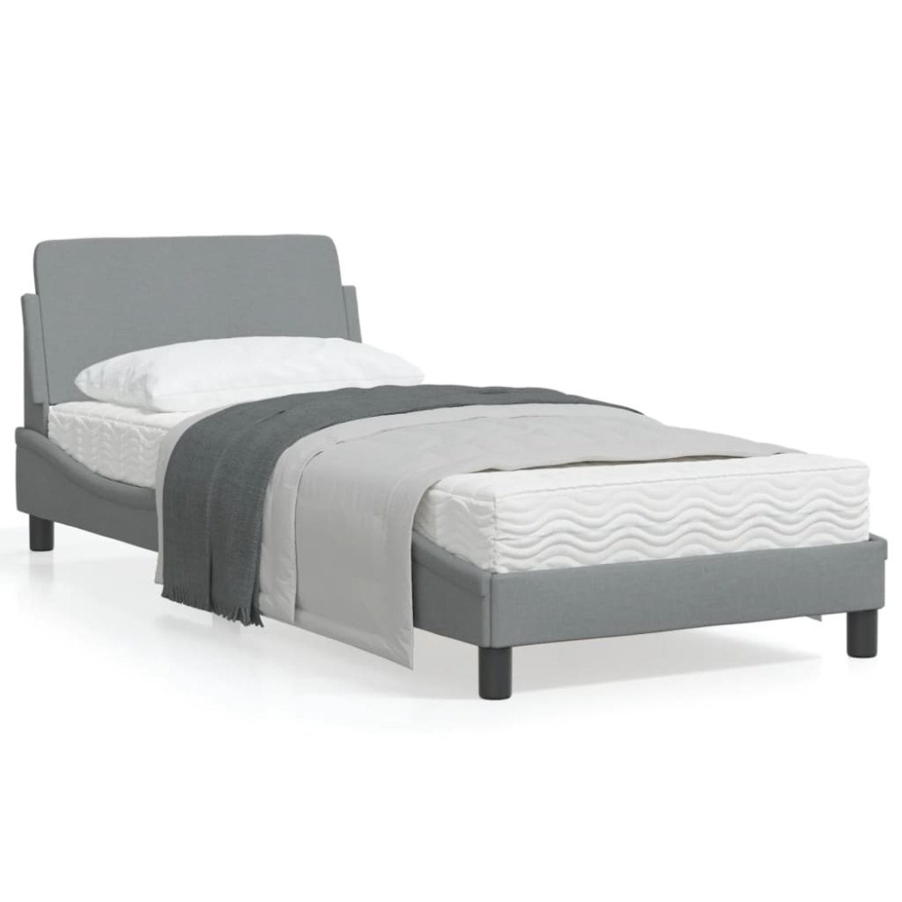 vidaXL Bed Frame "Dover" Light Grey 80x200 cm Fabric