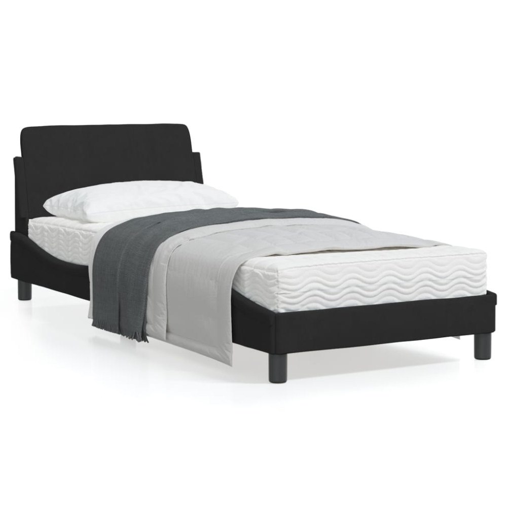 vidaXL Bed Frame with Headboard "Dover" Black 80x200 cm Velvet