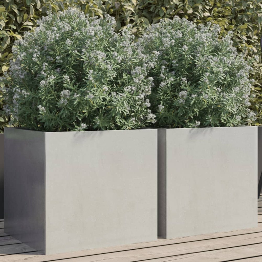 vidaXL Odlingslådor 2 st silver 42x40x39 cm rostfritt stål