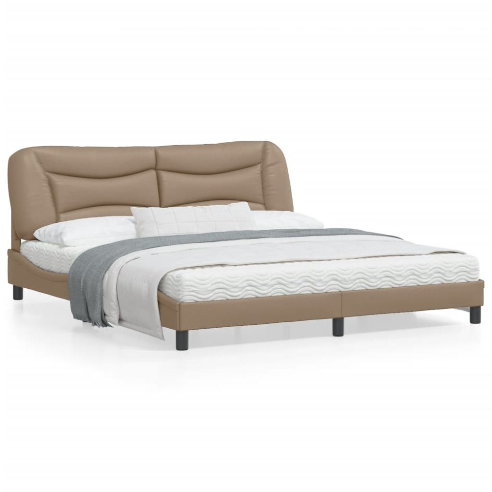 vidaXL Bed Frame without Mattress "Hvar" Cappuccino 180x200 cm Faux Leather