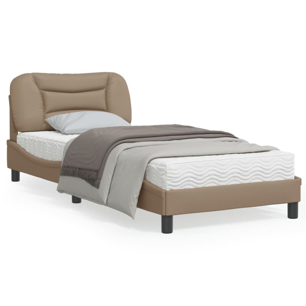 vidaXL Bed Frame without Mattress "Hvar" Cappuccino 80x200 cm Faux Leather