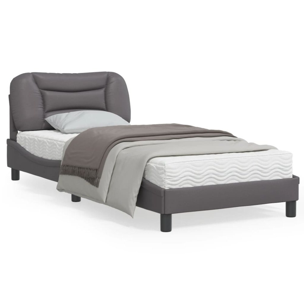 vidaXL Bed Frame without Mattress "Hvar" Grey 90x190 cm Faux Leather