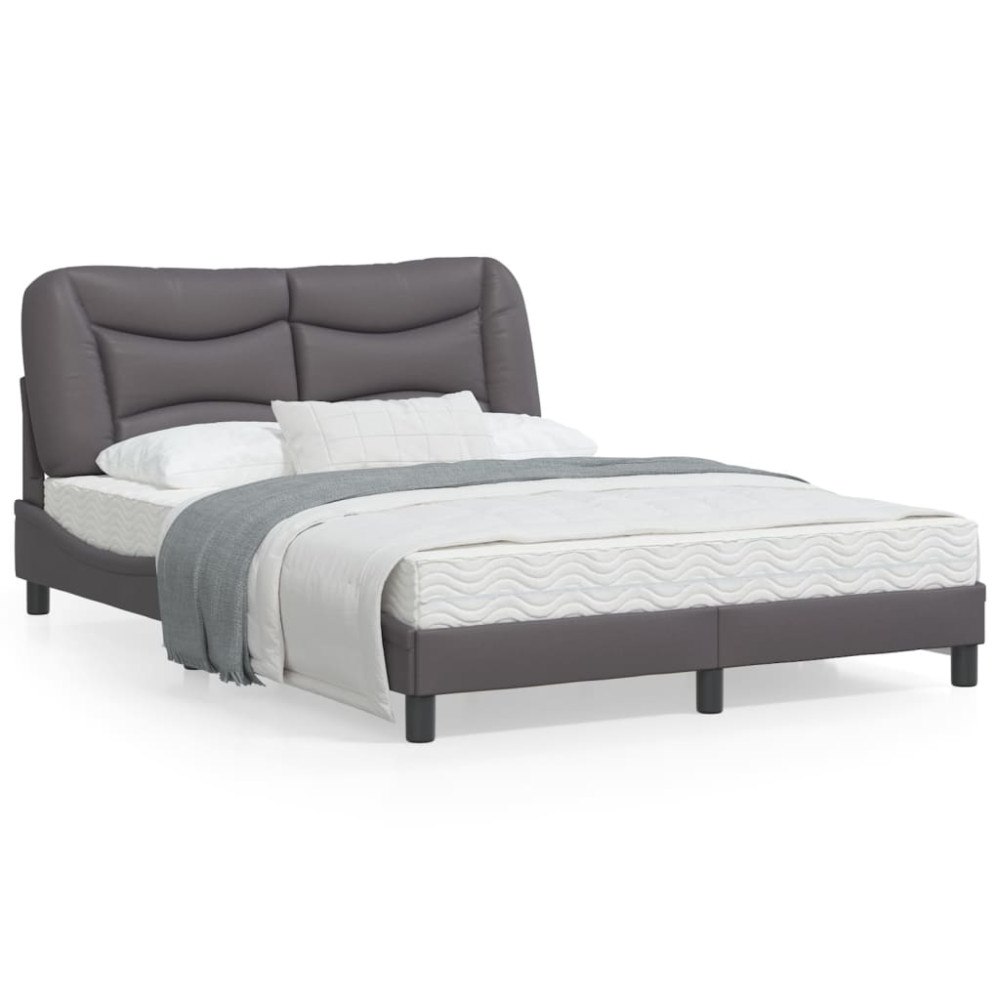 vidaXL Bed Frame without Mattress "Hvar" Grey 120x200 cm Faux Leather