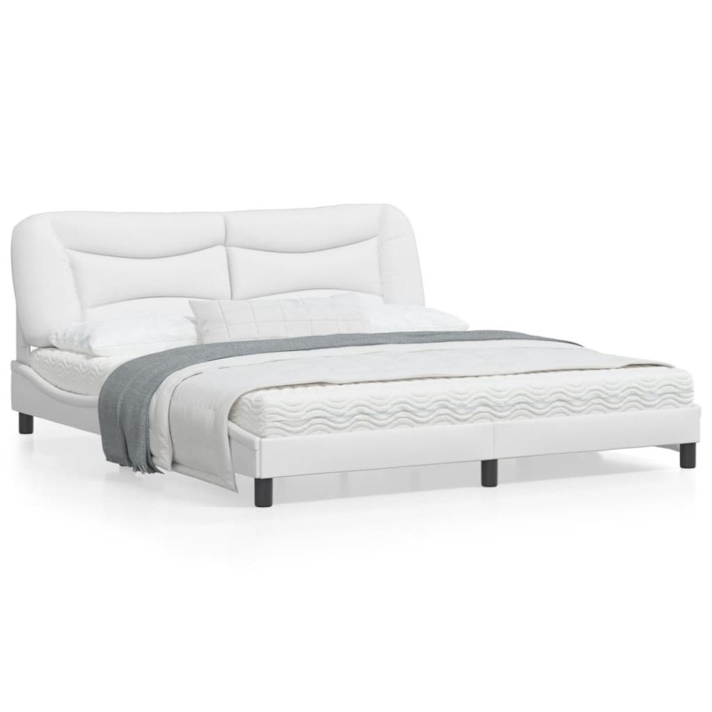 vidaXL Bed Frame without Mattress "Hvar" White 180x200 cm Faux Leather