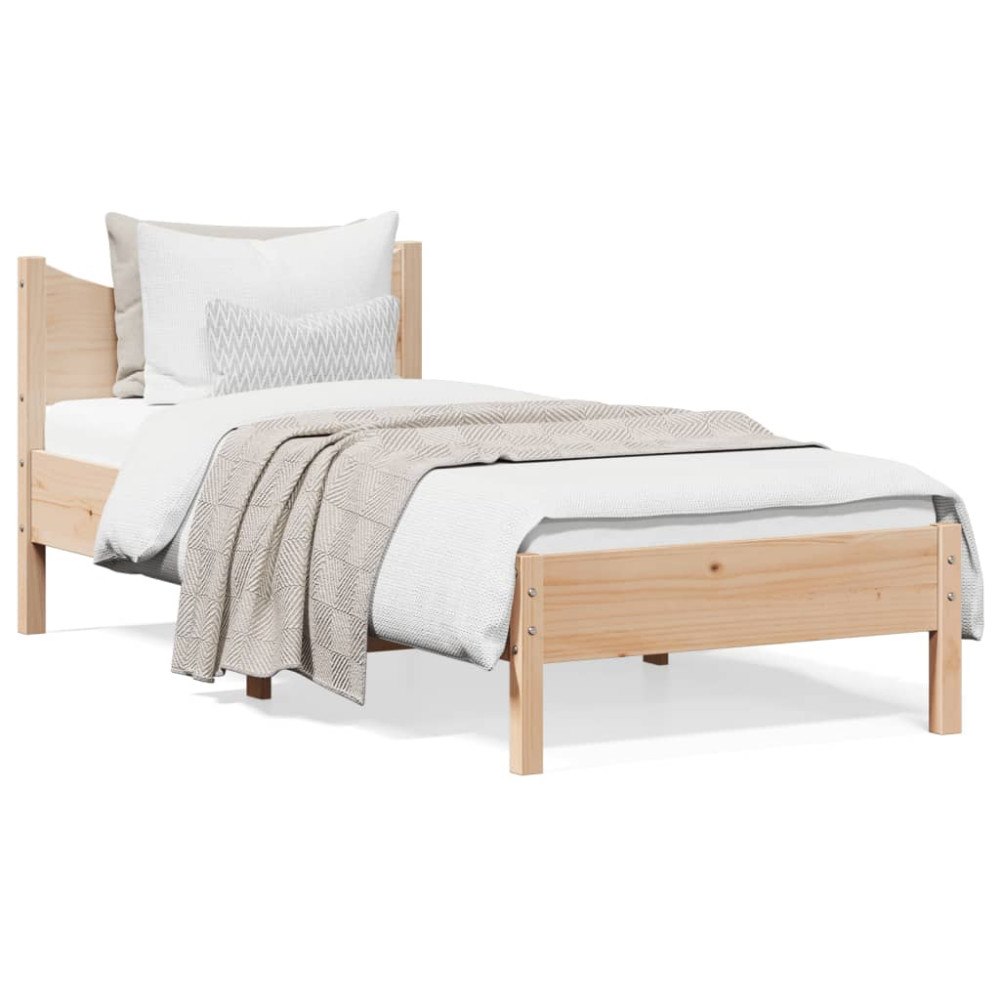 vidaXL Sängram utan madrass 90x200 cm massiv furu
