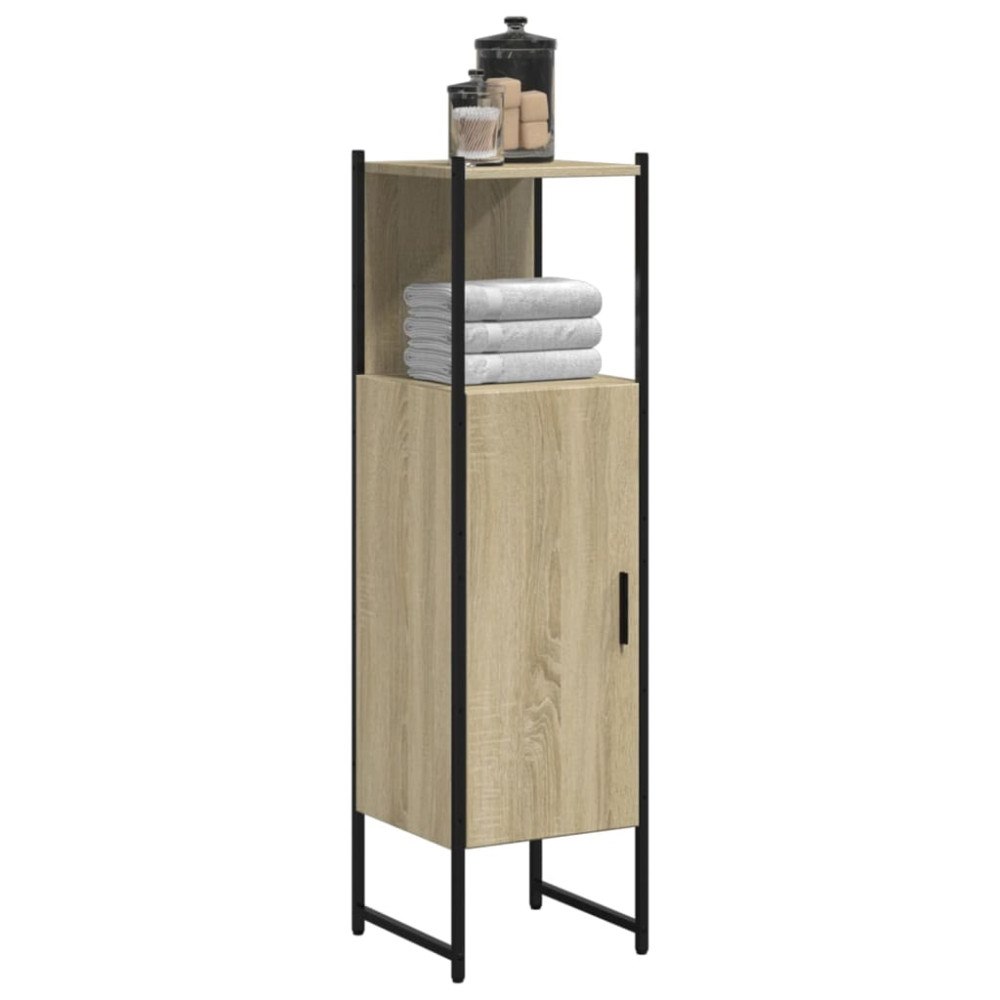 vidaXL Badrumsskåp sonoma-ek 33x33x120,5cm konstruerat trä