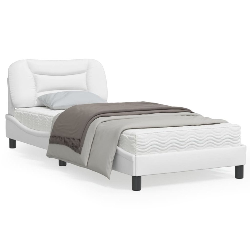 vidaXL Bed Frame without Mattress "Hvar" White 90x190 cm Faux Leather