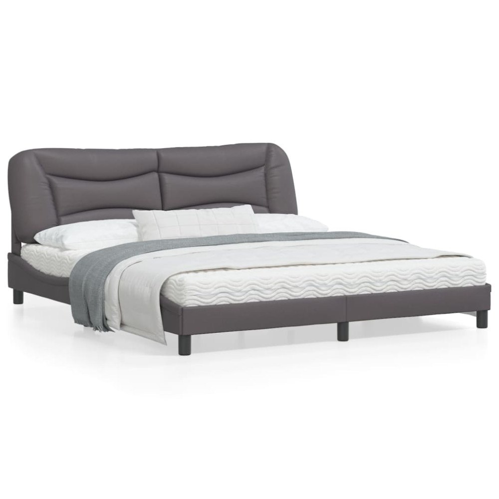 vidaXL Bed Frame without Mattress "Hvar" Grey 180x200 cm Faux Leather