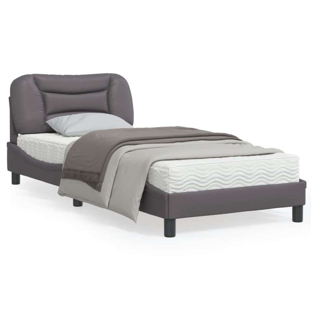 vidaXL Bed Frame without Mattress "Hvar" Grey 90x200 cm Faux Leather