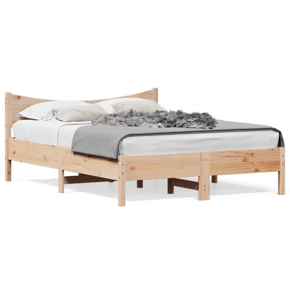 vidaXL Sängram utan madrass 140x200 cm massiv furu