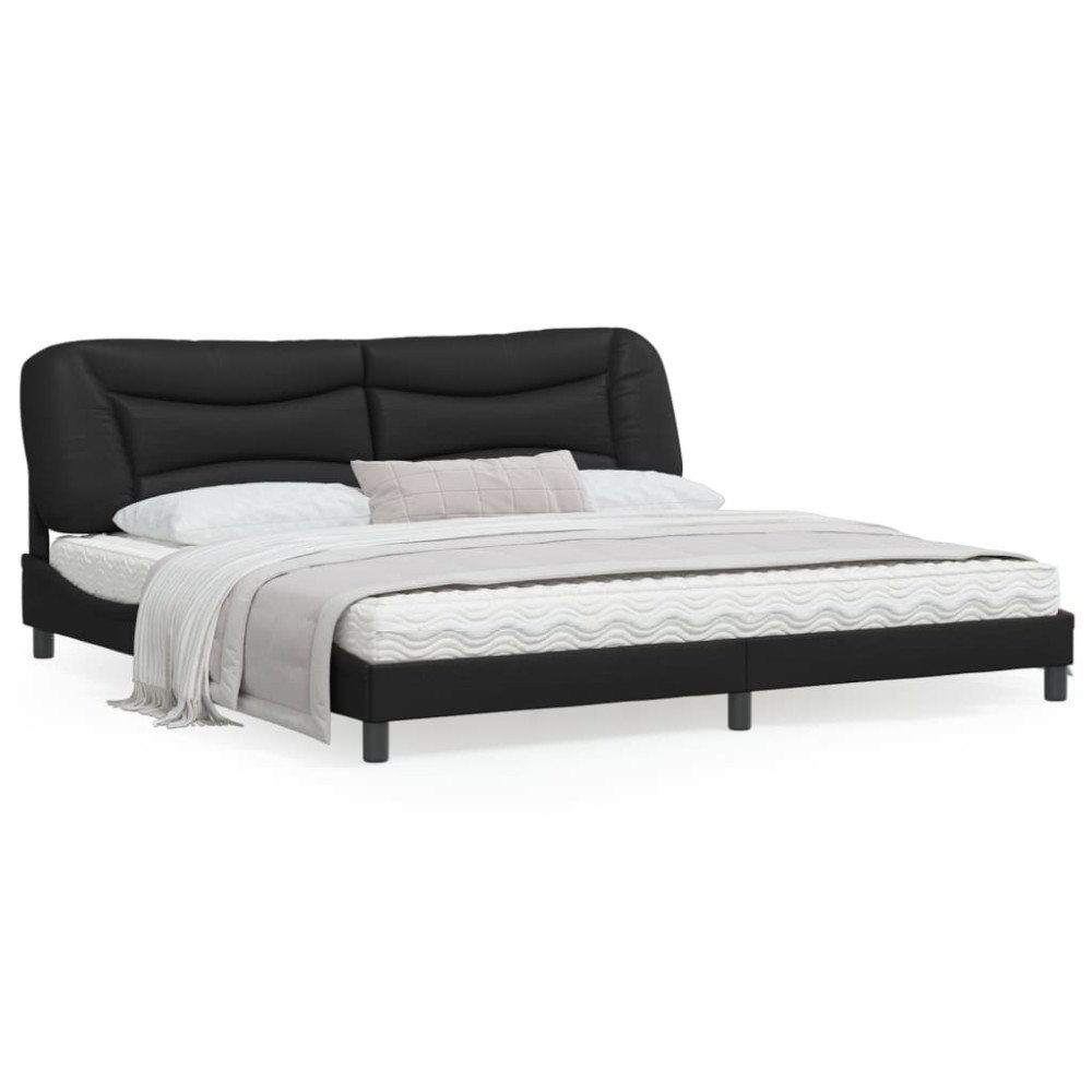 vidaXL Bed Frame without Mattress "Hvar" Black 200x200 cm Faux Leather