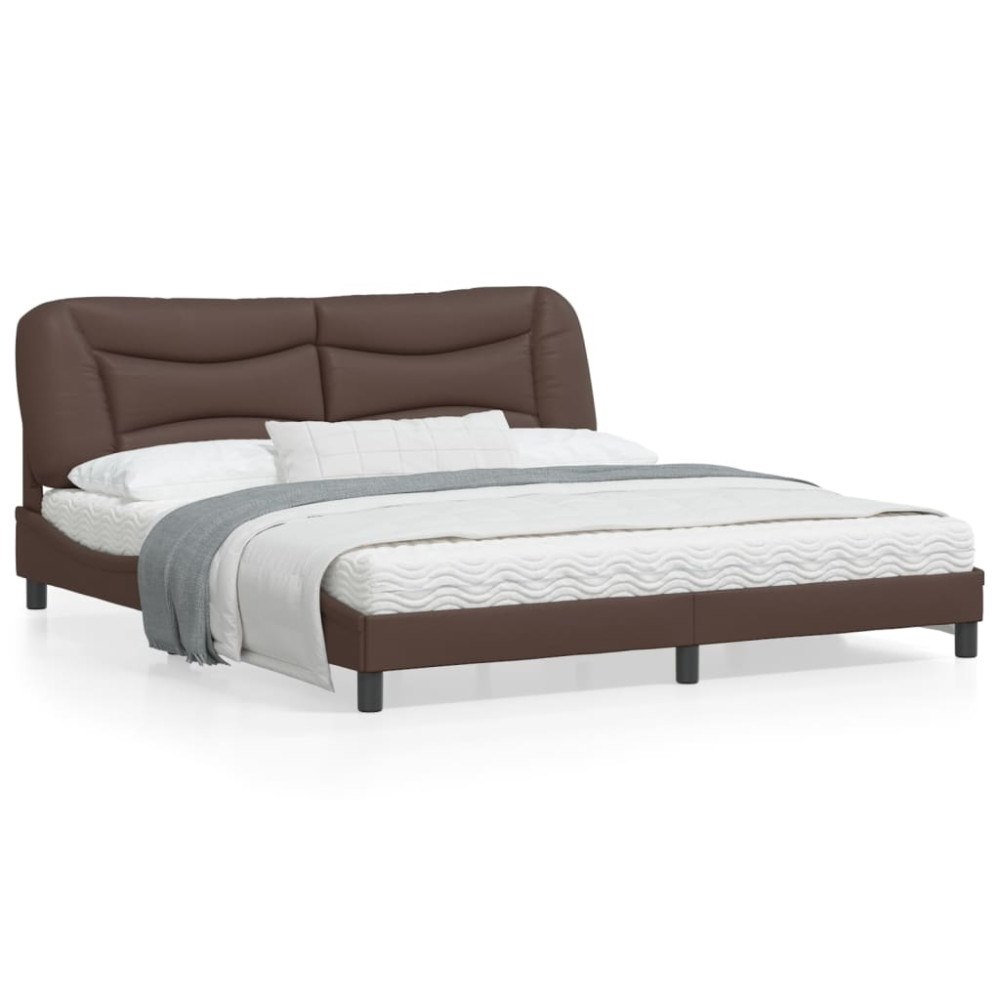 vidaXL Bed Frame without Mattress "Hvar" Brown 180x200 cm Faux Leather