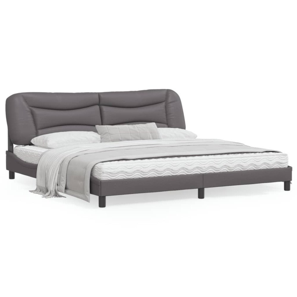 vidaXL Bed Frame without Mattress "Hvar" Grey 200x200 cm Faux Leather