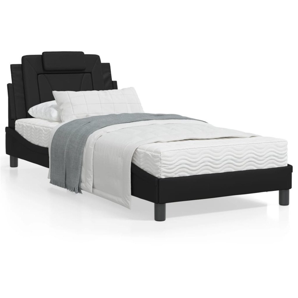 vidaXL Bed Frame "Viana" without Mattress Black 80x200 cm Faux Leather