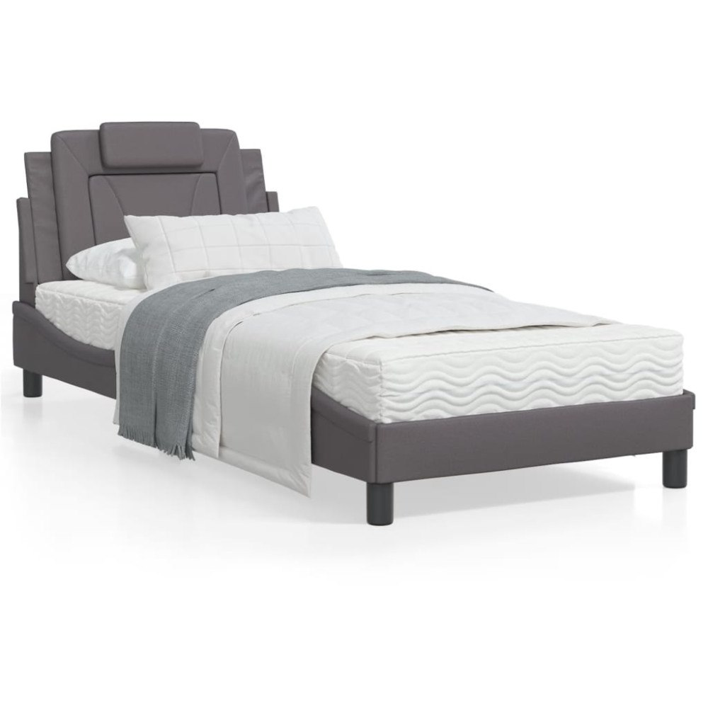 vidaXL Bed Frame "Viana" without Mattress Grey 80x200 cm Faux Leather