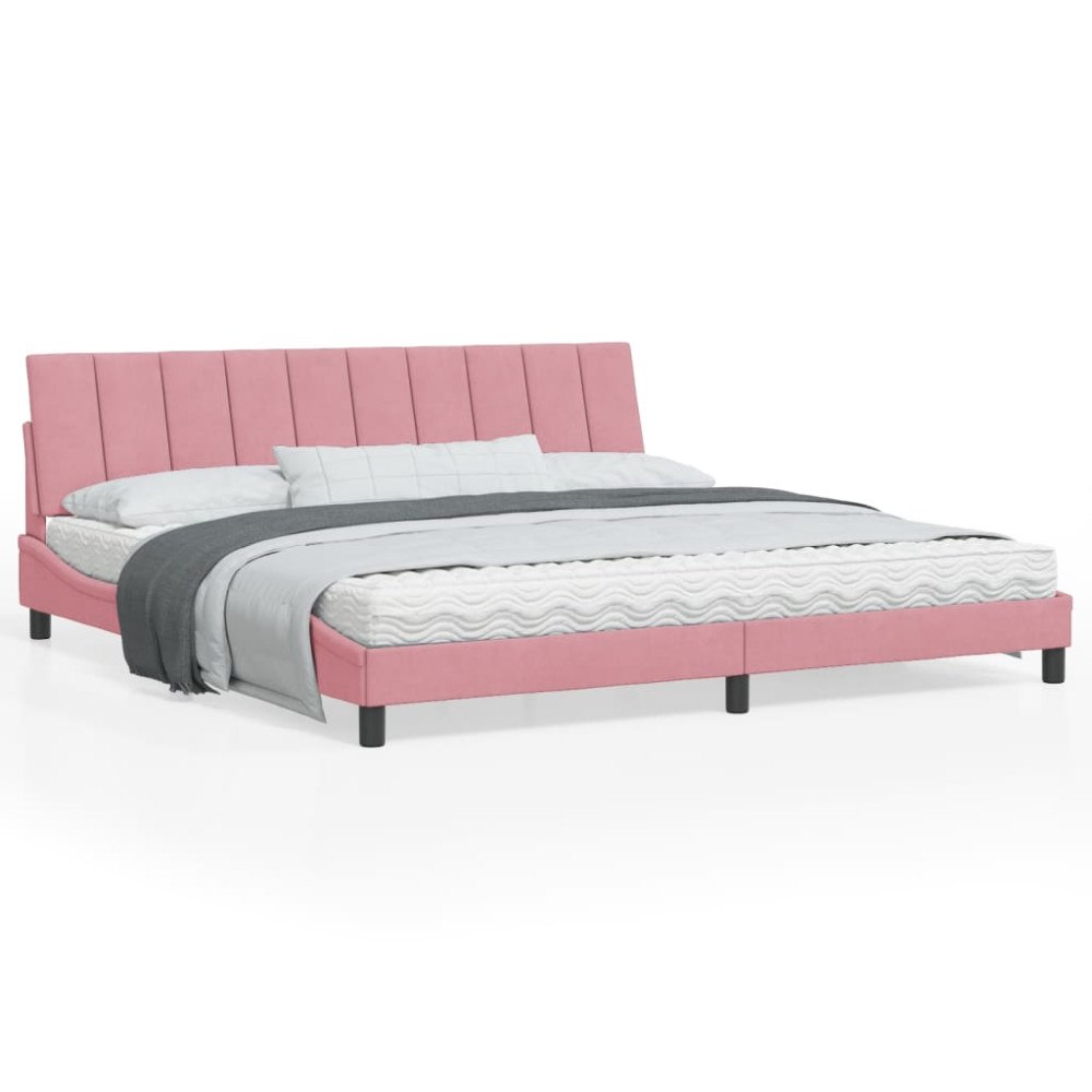 vidaXL Bed Frame without Mattress "Hanko" Pink 200x200 cm Velvet