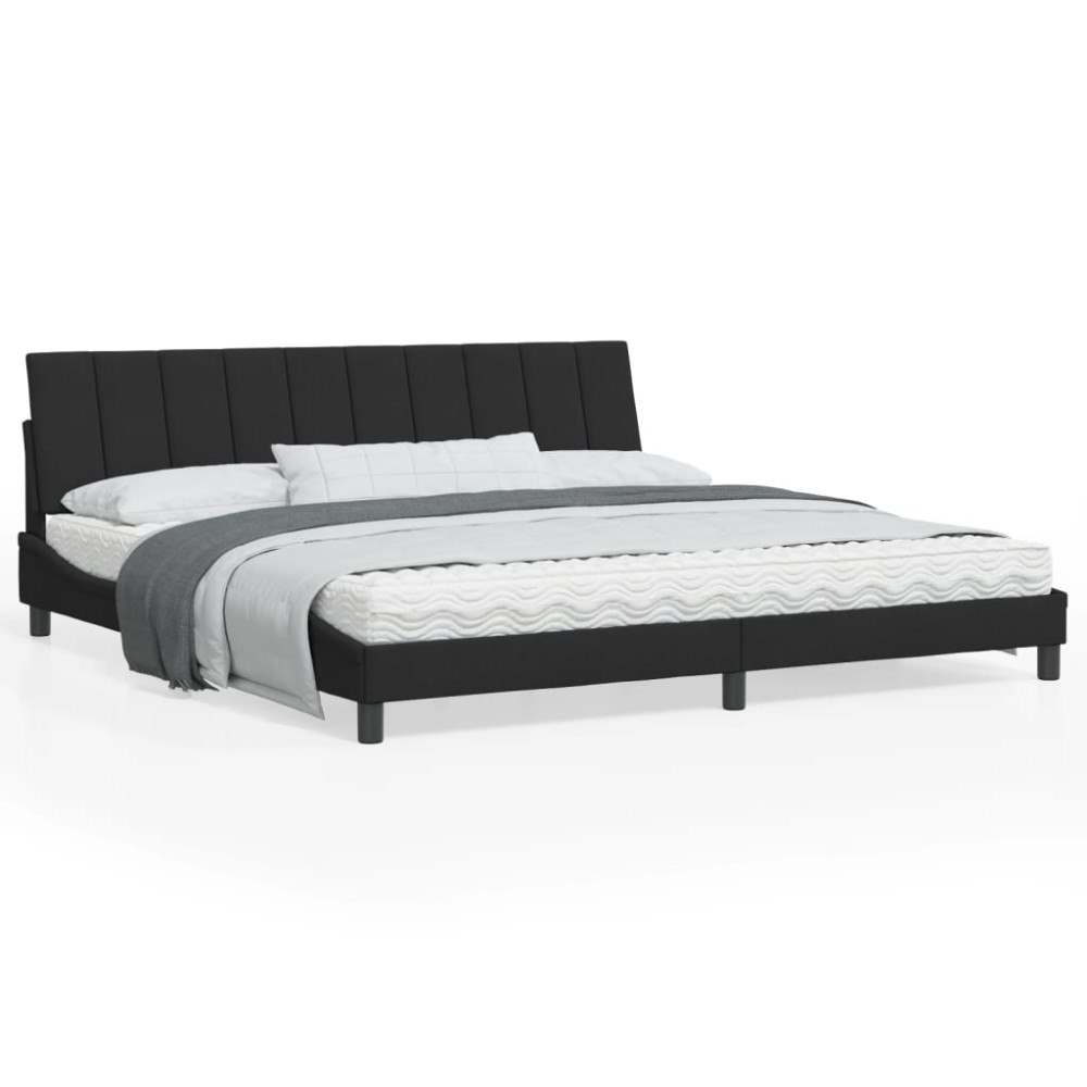 vidaXL Bed Frame without Mattress "Hanko" Black 200x200 cm Velvet