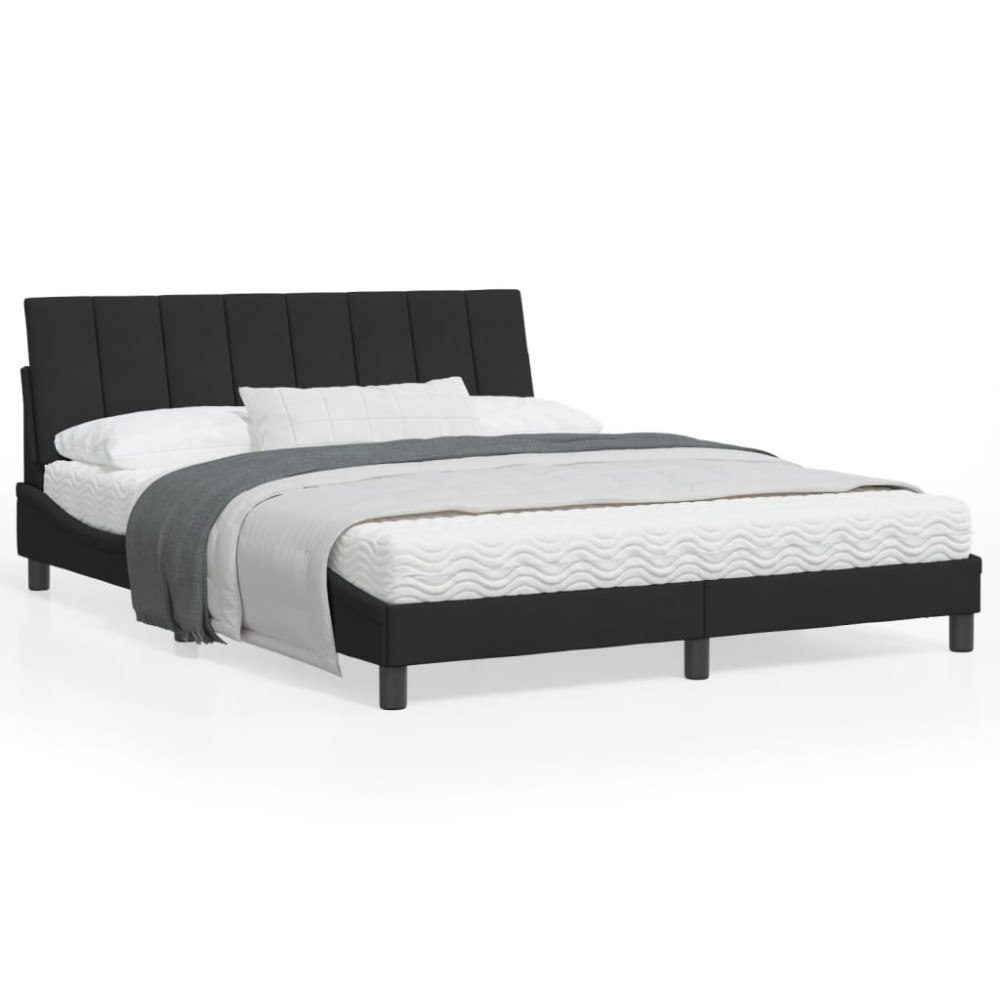 vidaXL Bed Frame without Mattress "Hanko" Black 160x200 cm Velvet