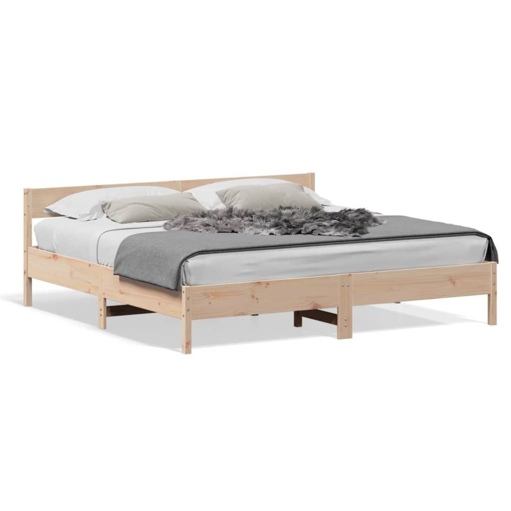 vidaXL Sängram utan madrass 200x200 cm massiv furu