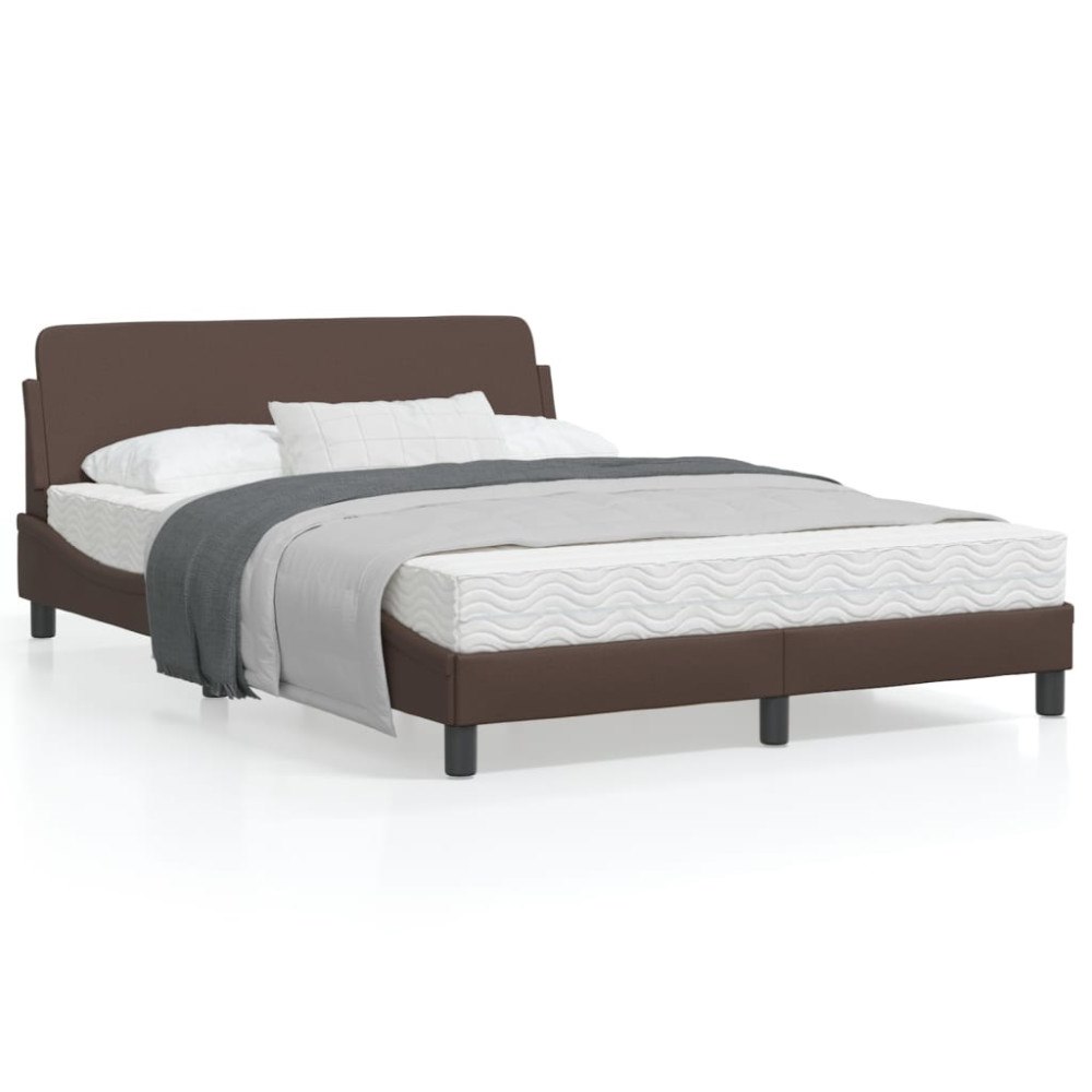 vidaXL Bed Frame "Dover" Brown 140x190 cm Faux Leather