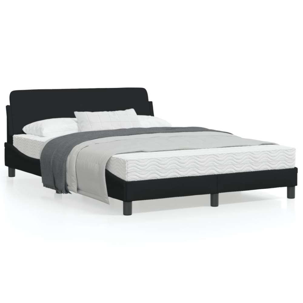 vidaXL Bed Frame "Dover" Black 140x190 cm Fabric