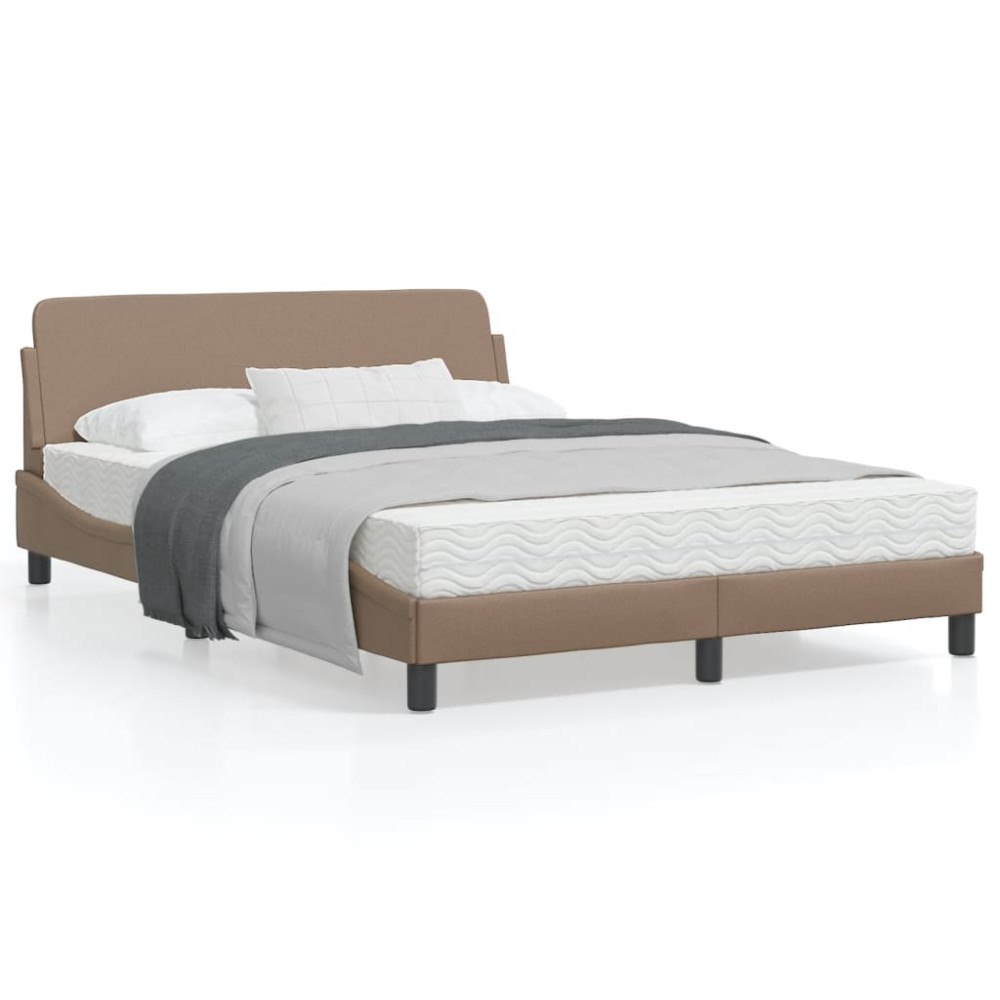 vidaXL Bed Frame "Dover" Cappuccino 140x200 cm Faux Leather